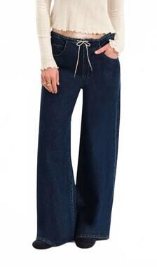 NEW DAZE madison mid rise wide leg jeans in moonlight rinse